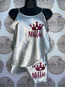 Personalised cami set white