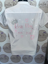 Load image into Gallery viewer, Personalised Leavers shirts hearts crown design