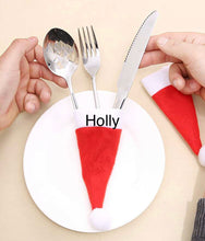 Load image into Gallery viewer, Personalised Santa hat table decoration bottle top