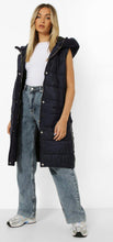 Load image into Gallery viewer, Black Long Padded Gilet
