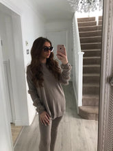 Load image into Gallery viewer, Black Diamanté Fluffy sleeve Loungewear Sets