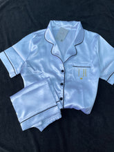 Load image into Gallery viewer, Teenager 13th Birthday Personalised White Satin Pyjama Shorts Set matching