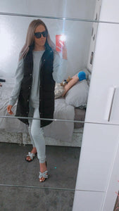 Black Long Padded Gilet