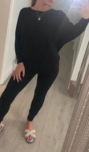 Load image into Gallery viewer, Black knitted loungewear set