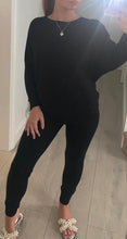 Load image into Gallery viewer, Black knitted loungewear set
