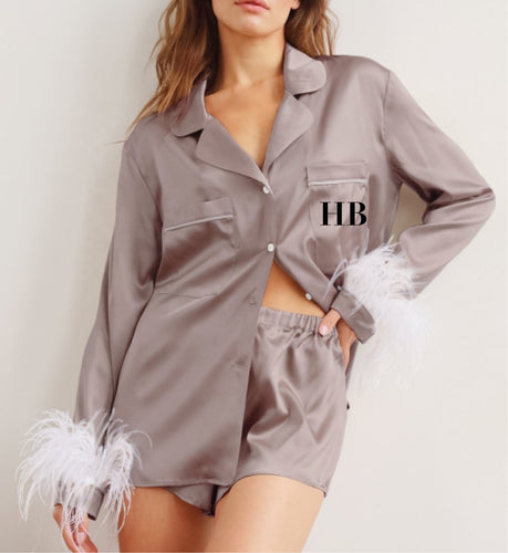 Satin feather pjs
