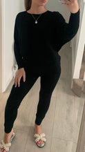 Load image into Gallery viewer, Black knitted loungewear set