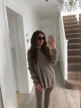 Load image into Gallery viewer, Black Diamanté Fluffy sleeve Loungewear Sets