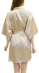 Personalised satin Robe champagne