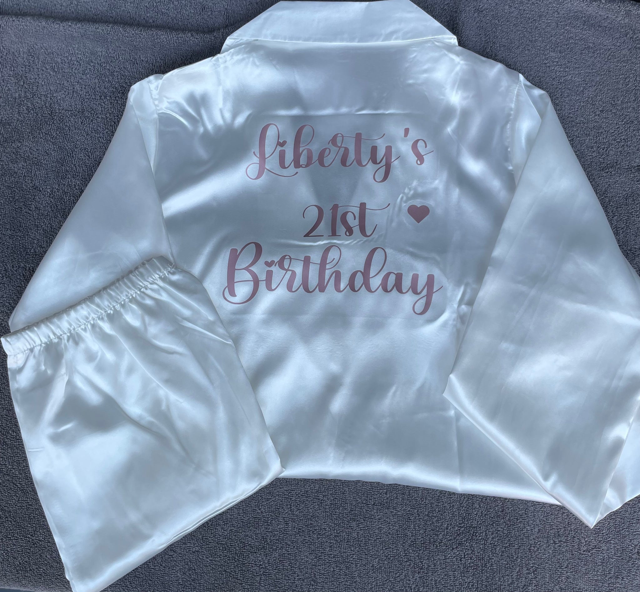 13th 16th 18th 21st Birthday Personalised Satin Pyjama Shorts Set m Bella Rae s Boutique