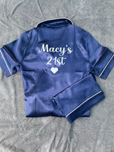 Load image into Gallery viewer, girls satin 21st birthday pyjamas