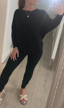 Load image into Gallery viewer, Black knitted loungewear set