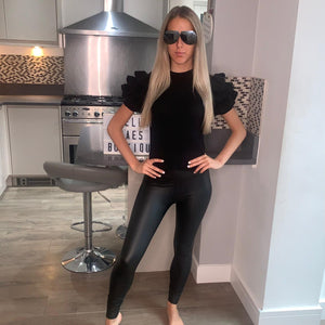 Wet look / Faux leather leggings Black