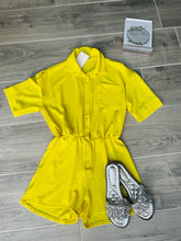 Load image into Gallery viewer, Lemon button up Playsuits