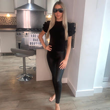 Load image into Gallery viewer, Wet look / Faux leather leggings Black