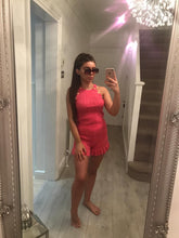 Load image into Gallery viewer, Gold button Frill shorts sets in Pink