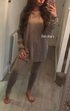 Load image into Gallery viewer, Black Diamanté Fluffy sleeve Loungewear Sets
